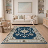 Traditional Persian Medallion Navy Blue Persian Medallion Area Rug