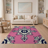 Pink Pink Ornate Mandala Floral Area Rug