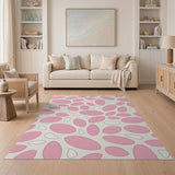 Playful Pink Oval Abstract Area Rug