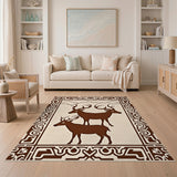 Brown Deer Mountain Herd Area Rug