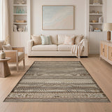 Beige Tribal Geometric Area Rug
