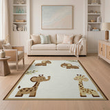 Adorable Elephants Giraffes Kids Nursery Rug