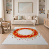 Fiery Mandala Orange Area Rug