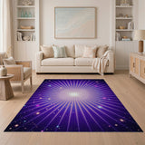 Radiant Purple Sunburst Area Rug