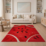 Fruit Pattern Red Vibrant Watermelon Slice Area Rug