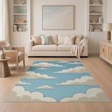 Dreamy Blue Sky Clouds Area Rug