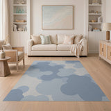 ODIKA Washable Blue Cloud Modern Area Rug, Low Pile Non-Slip & Pet Friendly Carpet