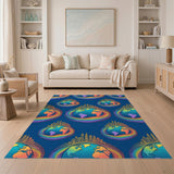 Rainbow Globe Earth Area Rug