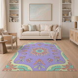 Purple Multi-Color Floral Persian Rug
