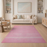 Pink Pink Polka Dot Geometric Area Rug