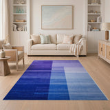 Purple to Blue Gradient Geometric Area Rug