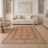 Terracotta Persian Medallion Area Rug
