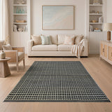 Black and White Black White Geometric Heritage Tribal Area Rug
