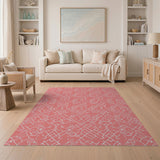 Pink Whimsical Abstract Faces Geometric Rug
