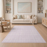 Purple Gingham Checkered Purple Area Rug