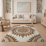 Intricate Terracotta Mandala Area Rug