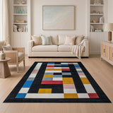 Vibrant Geometric Block Area Rug