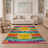 Smiling Sun Rainbow Kids Cartoon Rug