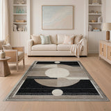 Modern Geometric Crescent Abstract Rug
