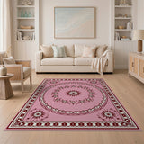 Pink Traditional Persian Star Medallion Rug