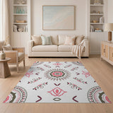 Floral Vintage Pink Vintage Pink Floral Mandala Area Rug