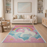Magical Unicorn Rainbow Kids Area Rug