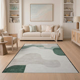 Abstract Area Blue and Teal Abstract Teal Wave Area Rug