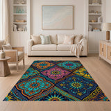 Vibrant Multi-Color Quatrefoil Persian Area Rug