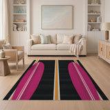 Pink Surfboard Coastal Area Rug