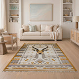 Heritage Tribal Antelope Head Beige Rug