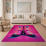 Sparkly Pink Cowboy Boots Area Rug