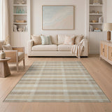 Geometric Modern Beige Plaid Check Area Rug
