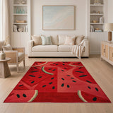 Bold Red Watermelon Slice Area Rug