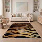 Abstract Area Bold Tiger Stripe Area Rug