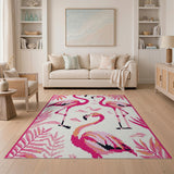 Whimsical Pink Flamingo Area Rug