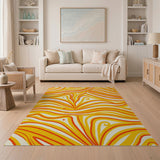 Vibrant Wavy Abstract Area Rug