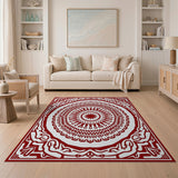 Intricate Red Mandala Persian Area Rug
