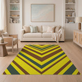 Bold Yellow Chevron Striped Area Rug