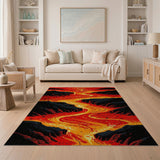 Cascading Lava Flow Pixel Art Rug