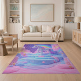 Whimsical Unicorn Rainbow Pastel Area Rug