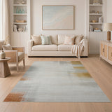 ODIKA Washable Modern Abstract Area Rug - Cream & Gold