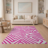 Geometric Modern Pink Bold Pink Zigzag Geometric Area Rug