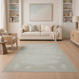Modern Beige Geometric Woven Area Rug