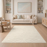 Beige Radiating Wave Abstract Area Rug