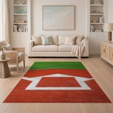 Baseball Pitcher's Mound Area Rug - Green Turf Red Dirt