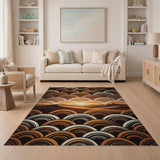 Desert Sunset Scale Pattern Area Rug