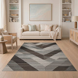 Geometric Modern Modern Geometric Grey Triangle Area Rug