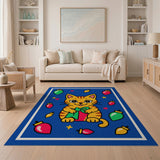 Festive Orange Tabby Cat with Christmas Gift Rug