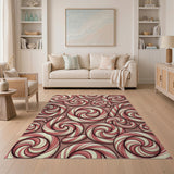 Whimsical Candy Cane Swirl Area Rug