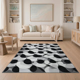 Abstract Area Black White Organic Abstract Area Rug